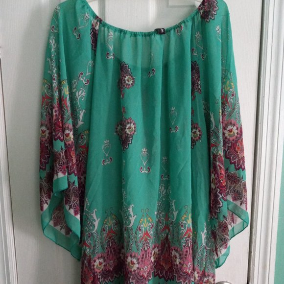 r. rouge   teal   woman blouse size 2xl/2eg - Picture 2 of 4